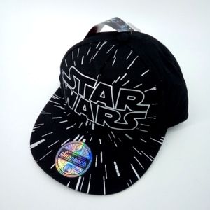 NWT Star Wars Disney Kids Snapback Black White Hat Cap Lucas Films